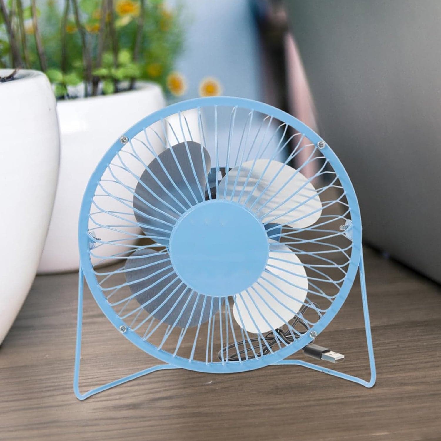 Usb Table Desk Personal Metal Electronic Fan, Compatible With Computers, Laptops, Student Dormitory, Suitable For Office, School Use (1 Pc) ID-17531 thumbnail 7