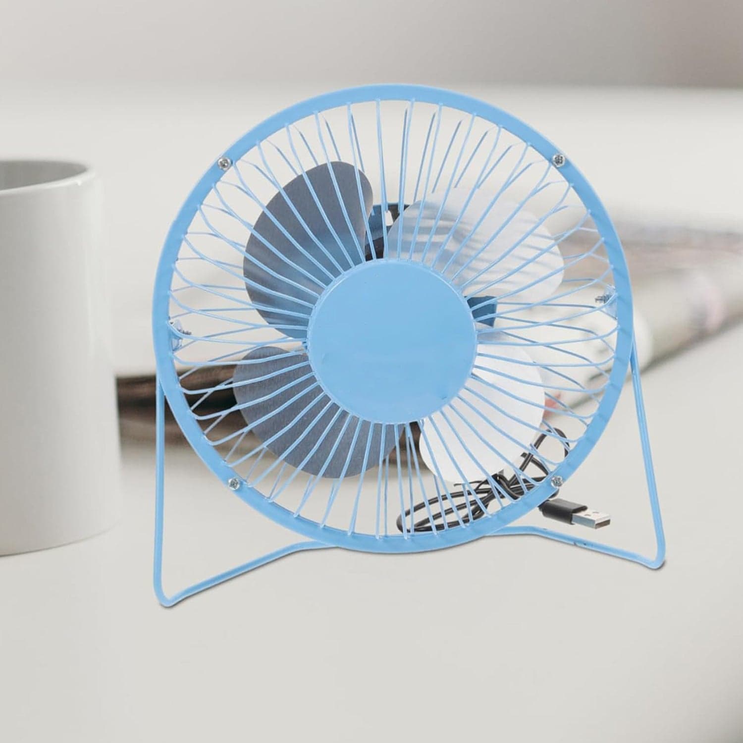 Usb Table Desk Personal Metal Electronic Fan, Compatible With Computers, Laptops, Student Dormitory, Suitable For Office, School Use (1 Pc) ID-17531 thumbnail 8