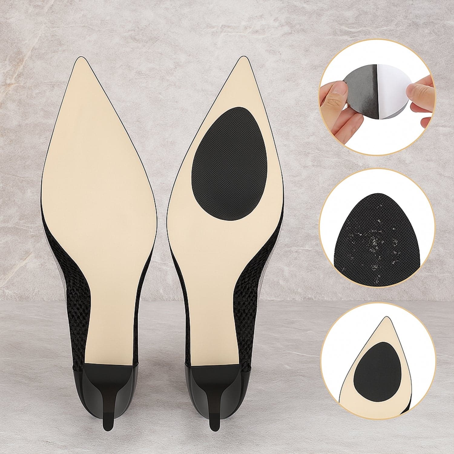 Non-Slip Shoe Pads, Rubber Shoe Sole Protector Pads, Self-Adhesive Shoe Grips Pads Stickers Non Skid For Ladies Shoes, High Heels, Boots thumbnail 1