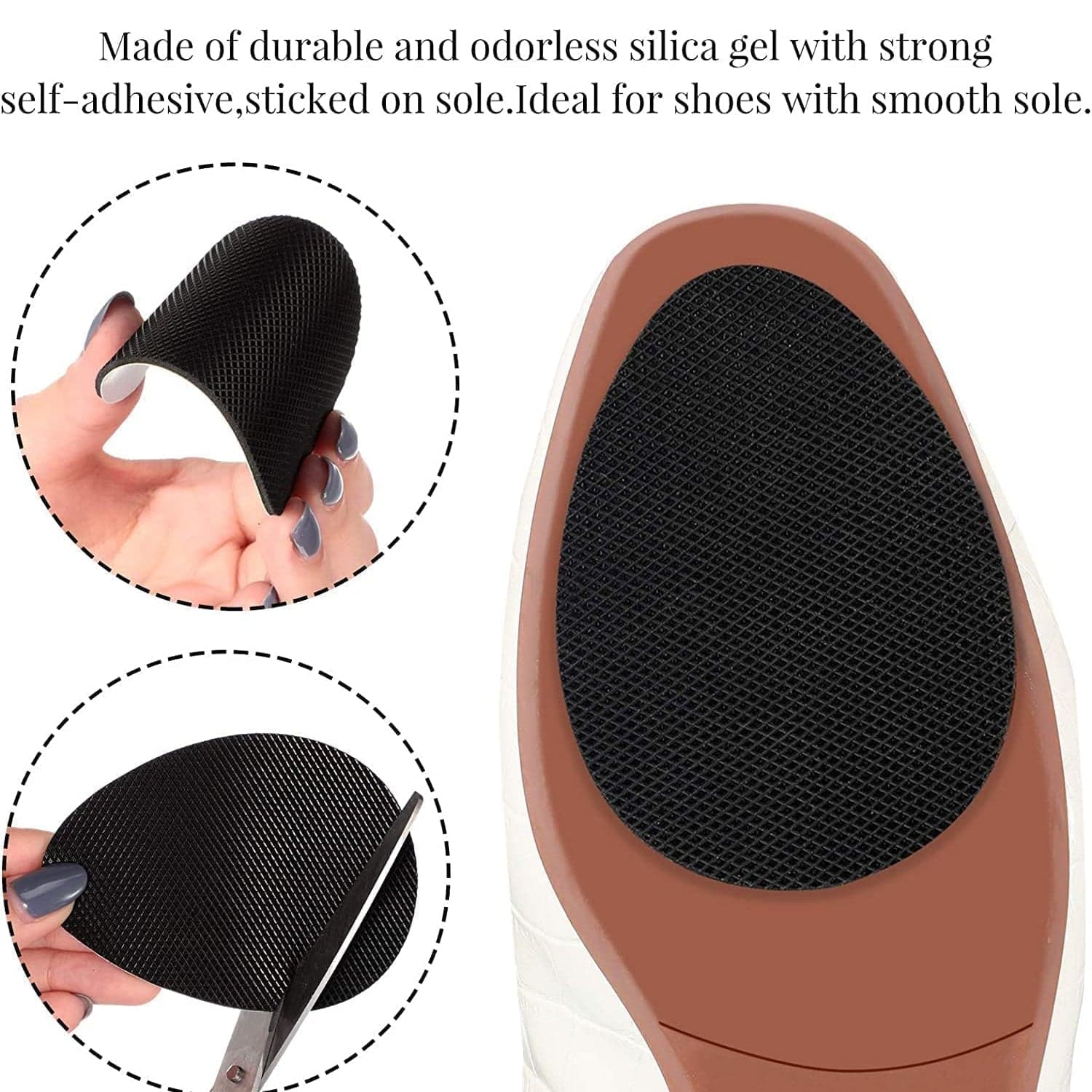 Non-Slip Shoe Pads, Rubber Shoe Sole Protector Pads, Self-Adhesive Shoe Grips Pads Stickers Non Skid For Ladies Shoes, High Heels, Boots thumbnail 4