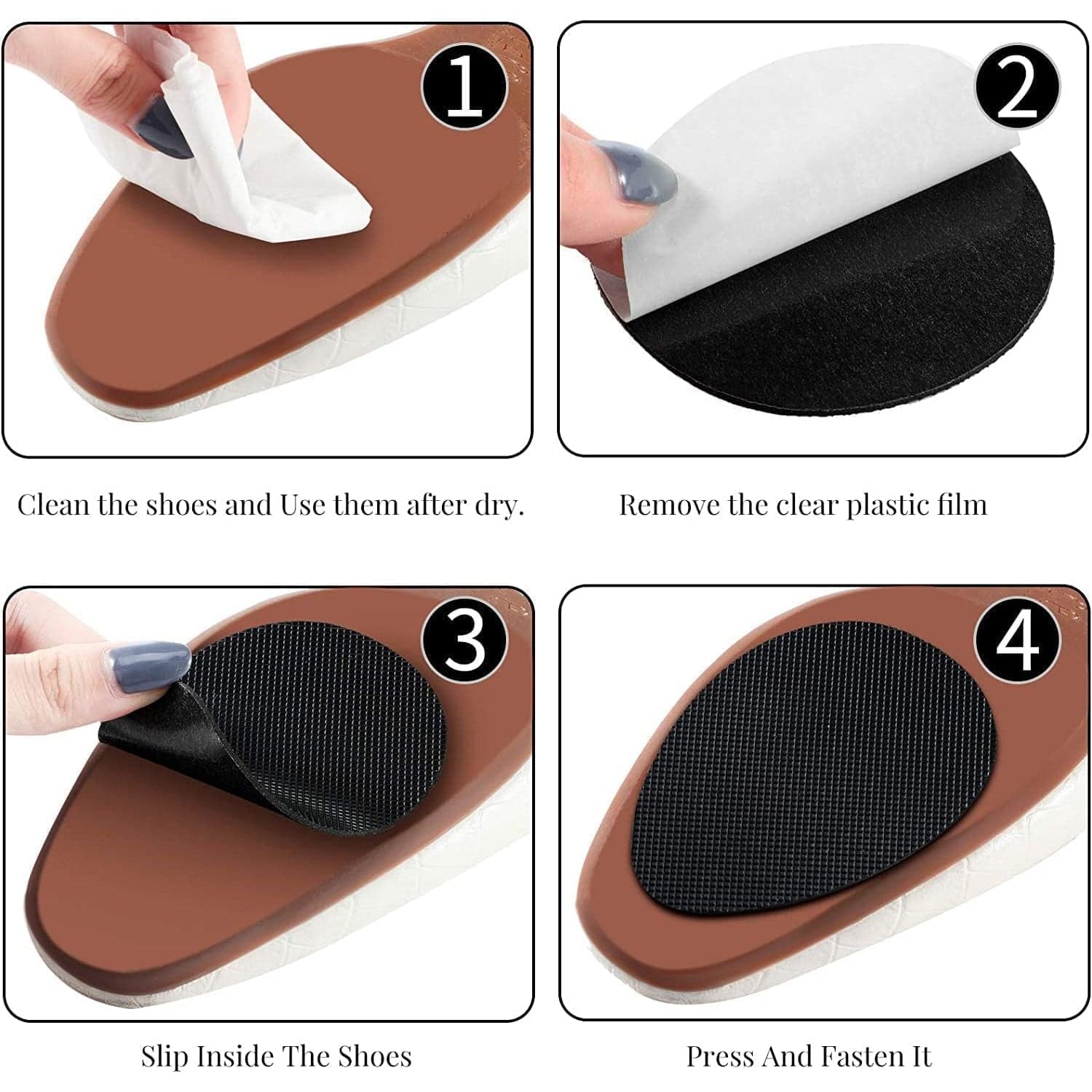 Non-Slip Shoe Pads, Rubber Shoe Sole Protector Pads, Self-Adhesive Shoe Grips Pads Stickers Non Skid For Ladies Shoes, High Heels, Boots thumbnail 6