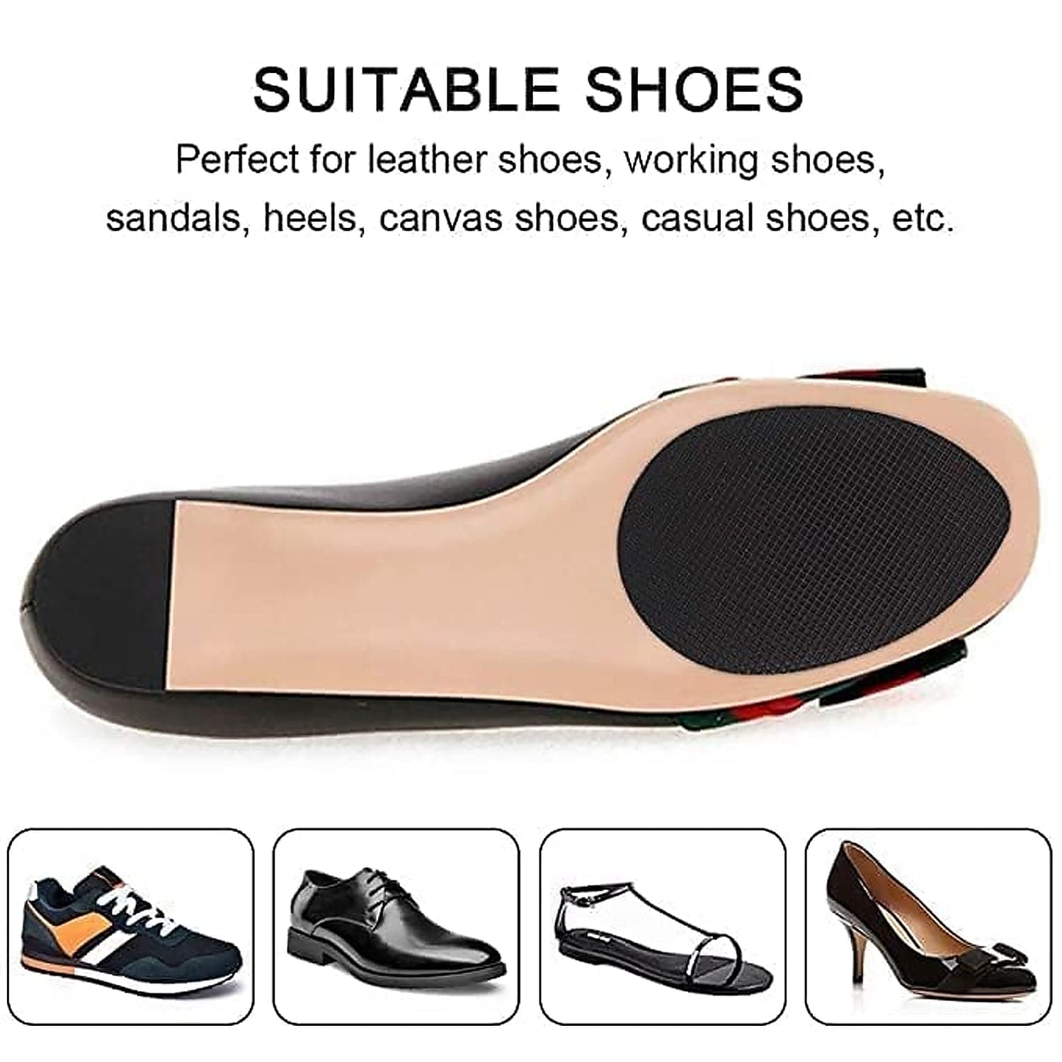 Non-Slip Shoe Pads, Rubber Shoe Sole Protector Pads, Self-Adhesive Shoe Grips Pads Stickers Non Skid For Ladies Shoes, High Heels, Boots thumbnail 7