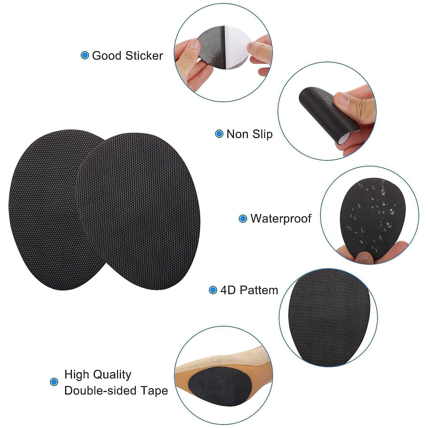 Non-Slip Shoe Pads, Rubber Shoe Sole Protector Pads, Self-Adhesive Shoe Grips Pads Stickers Non Skid For Ladies Shoes, High Heels, Boots thumbnail 8