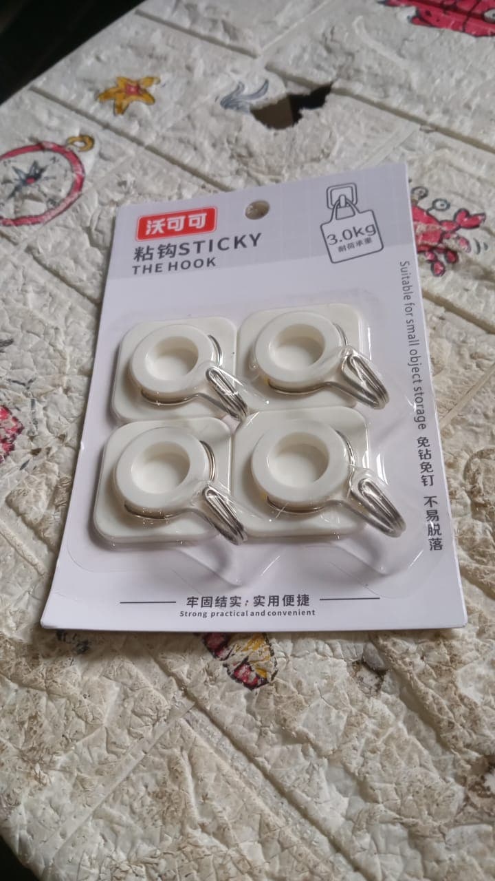 Multipurpose Strong Hook Self-Adhesive hooks for wall Heavy Plastic Hook ID 17551 thumbnail 6