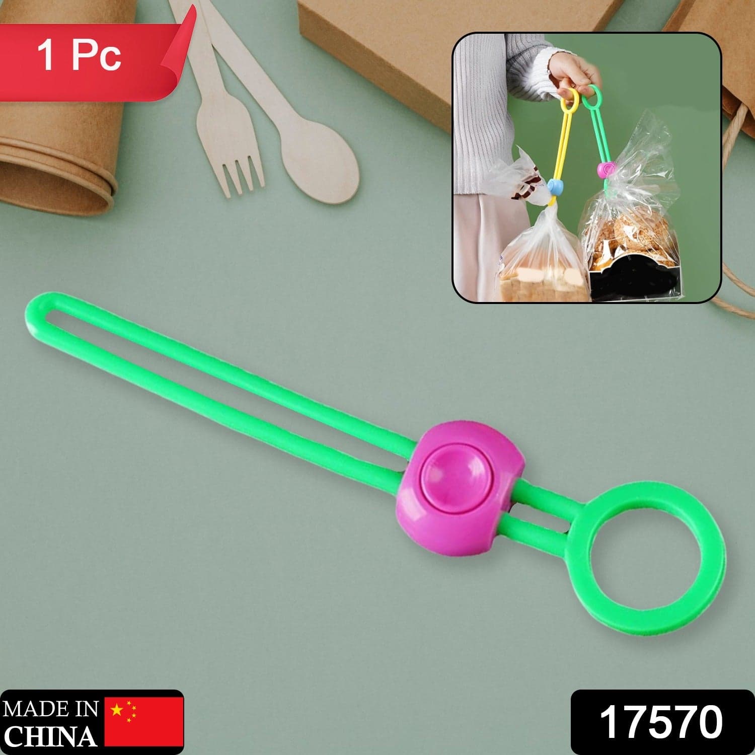 Food Bag Sealing Clips - Multi-Purpose Reusable Organizers for Kitchen & Home (1pc) thumbnail 2