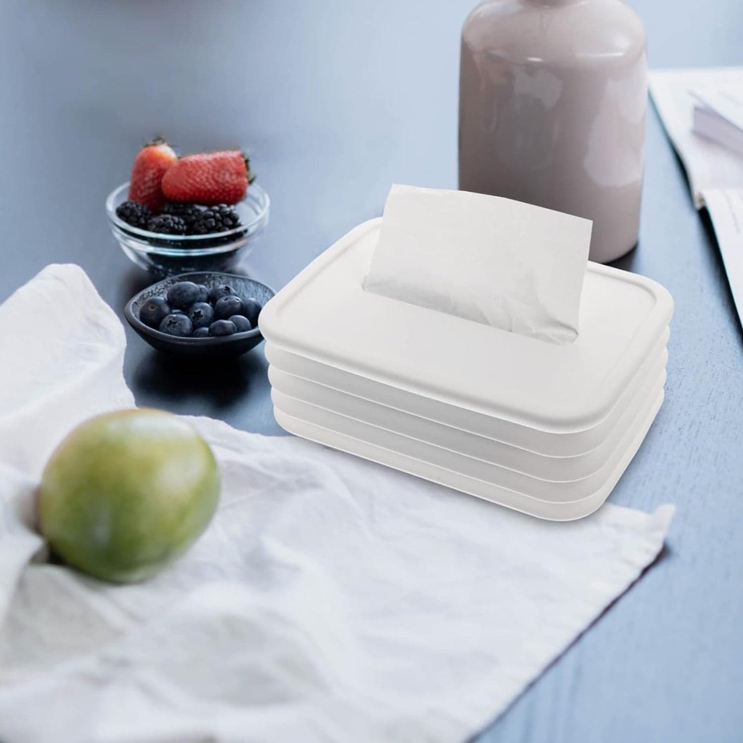 Simple Silicone Tissue Holder Of Cube/Cylinder Tissue Box For Bathroom thumbnail 3