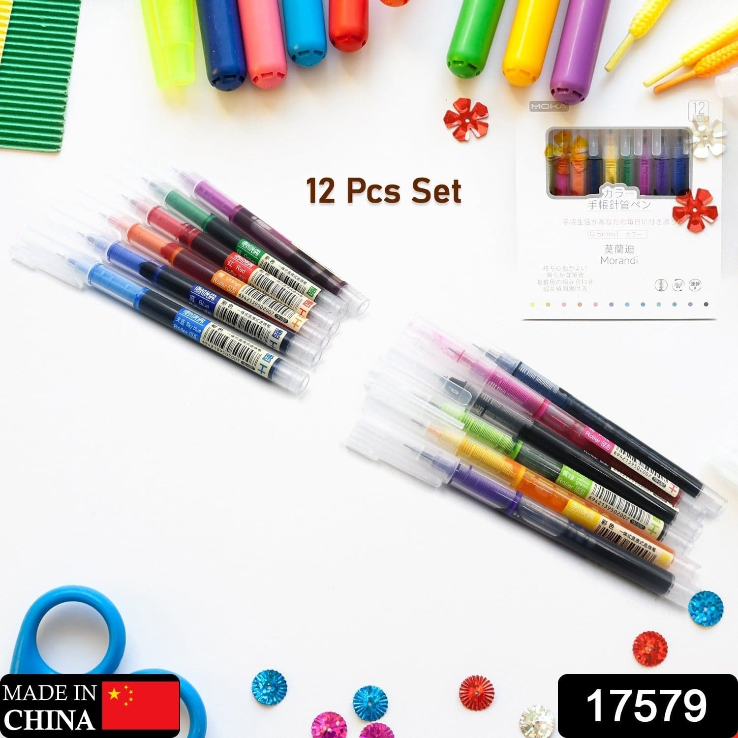 12 Color Rolling Ball Pens thumbnail 2