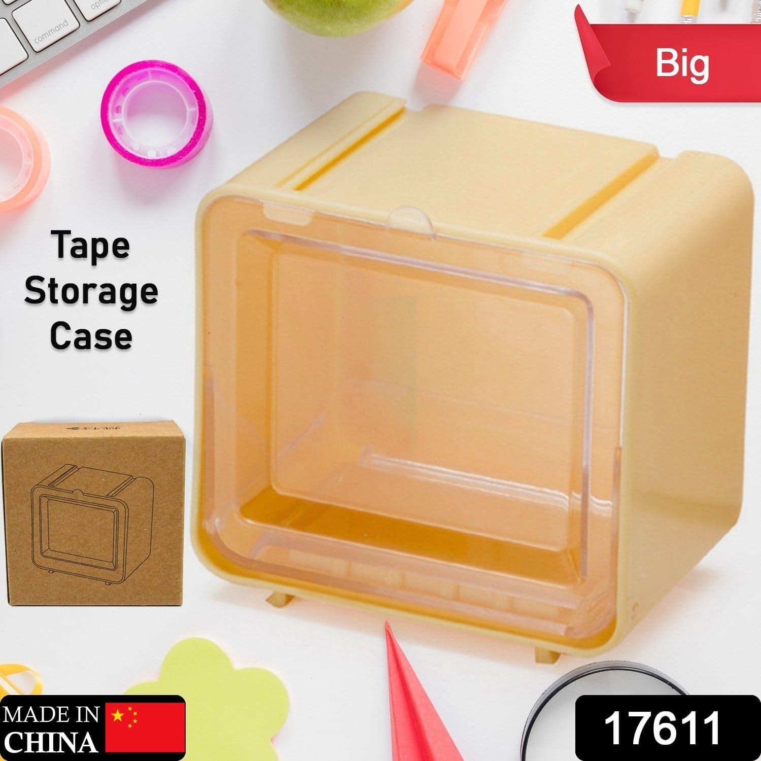 Durable Transparent Tape Storage Box of Plastic Office Organizer thumbnail 2