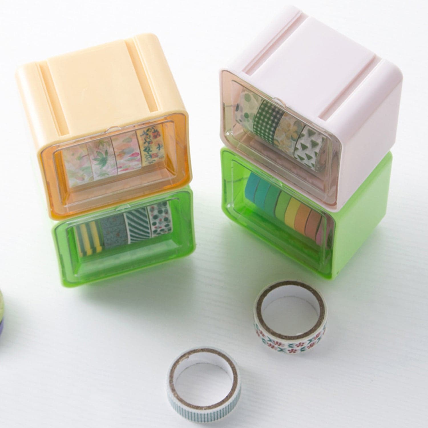 Durable Transparent Tape Storage Box of Plastic Office Organizer thumbnail 5