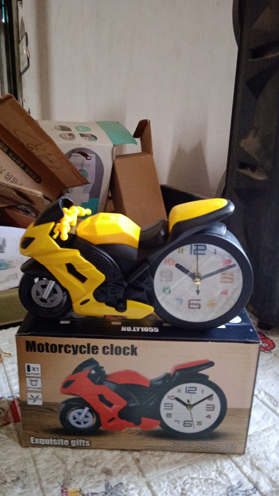 Retro Motorcycle Alarm Clock of Novelty Bike Engine Style Desk Clock thumbnail 10