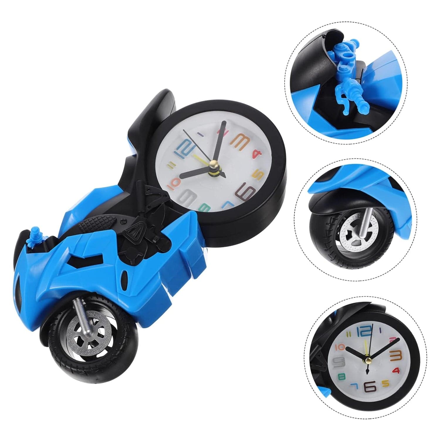 Retro Motorcycle Alarm Clock of Novelty Bike Engine Style Desk Clock thumbnail 7