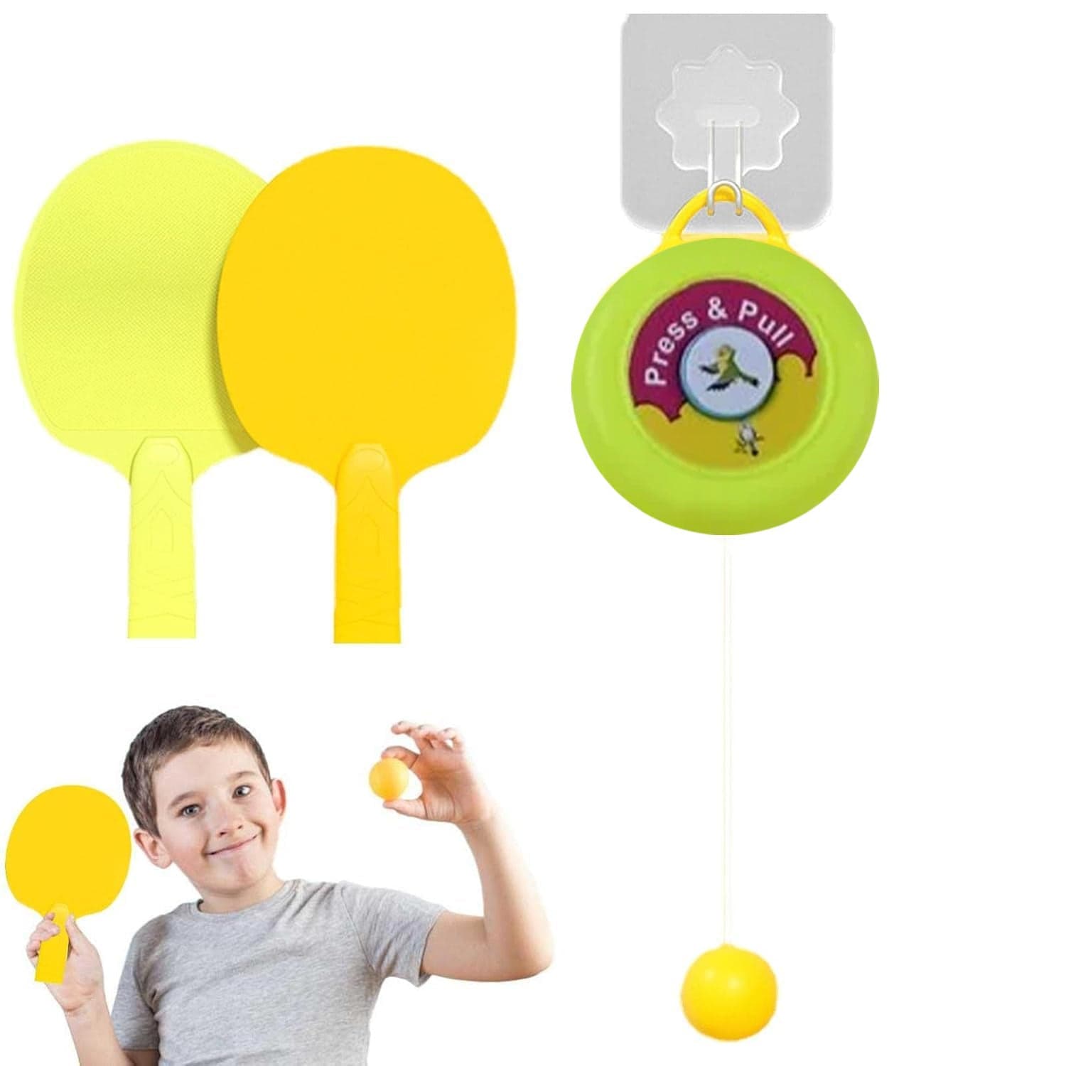 Portable Indoor Hanging Table Tennis with Three Ball, Table Tennis Self Training Set thumbnail 3