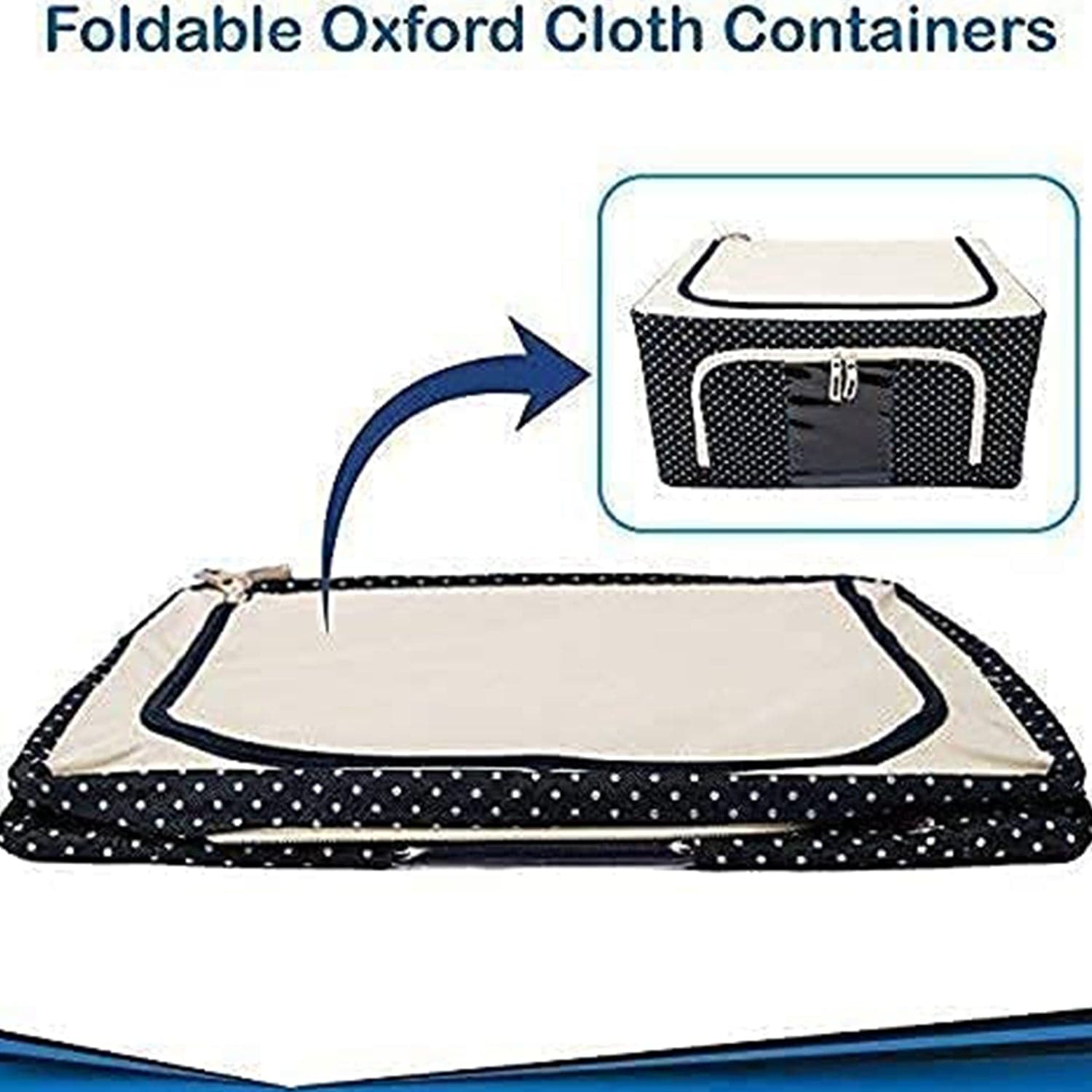 Foldable Steel Frame Clothes Living Storage Organizer Handled Bag thumbnail 3
