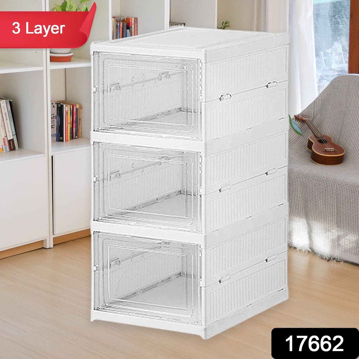 Stackable Multifunctional Storage 3 Layers thumbnail 2