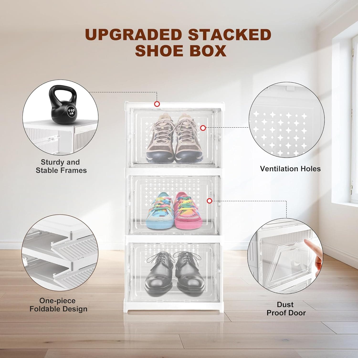 Stackable Multifunctional Storage 3 Layers thumbnail 6
