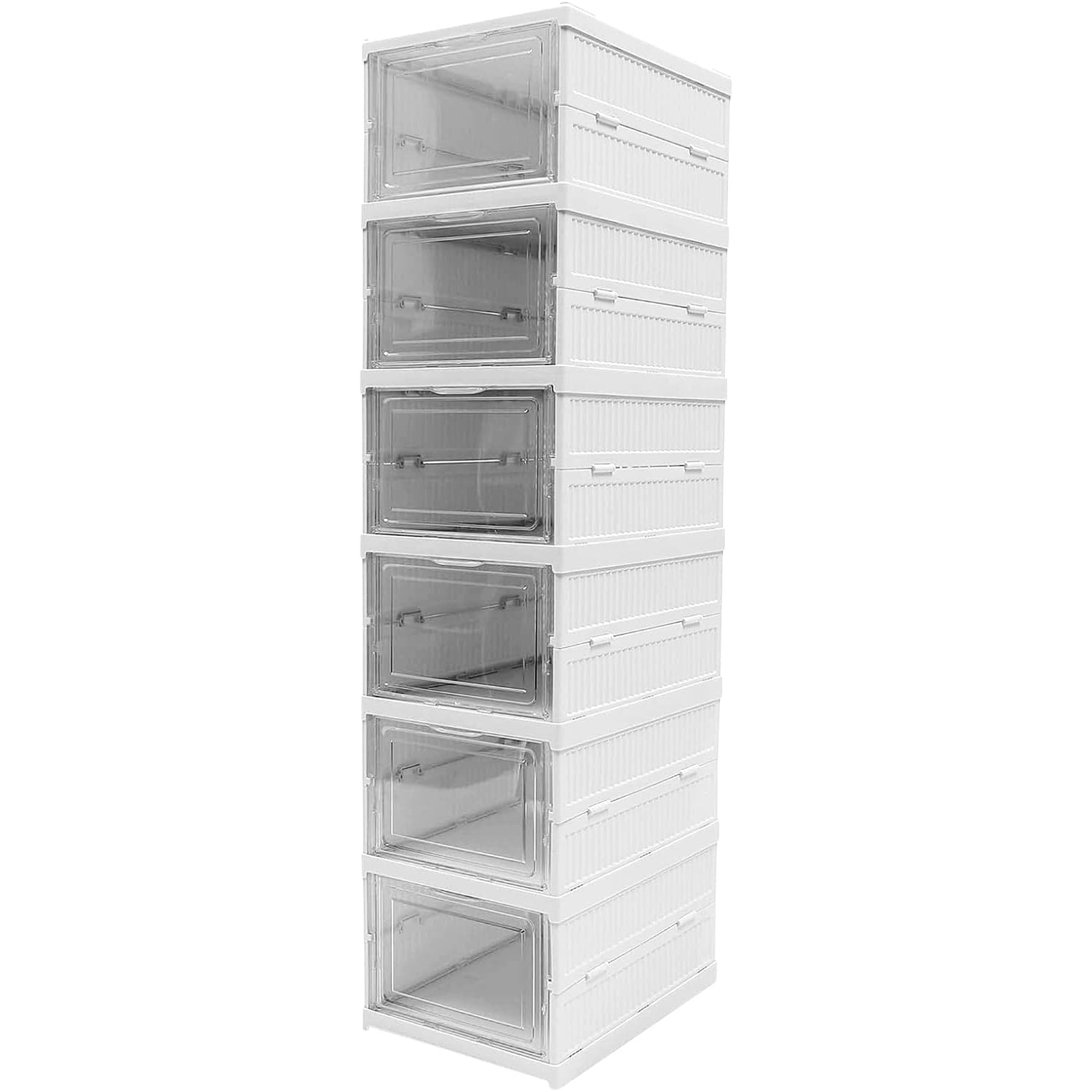 6-Layer Stackable Foldable Storage Organizer Cart for Clothes, Kitchen, Closet & Bathroom thumbnail 4