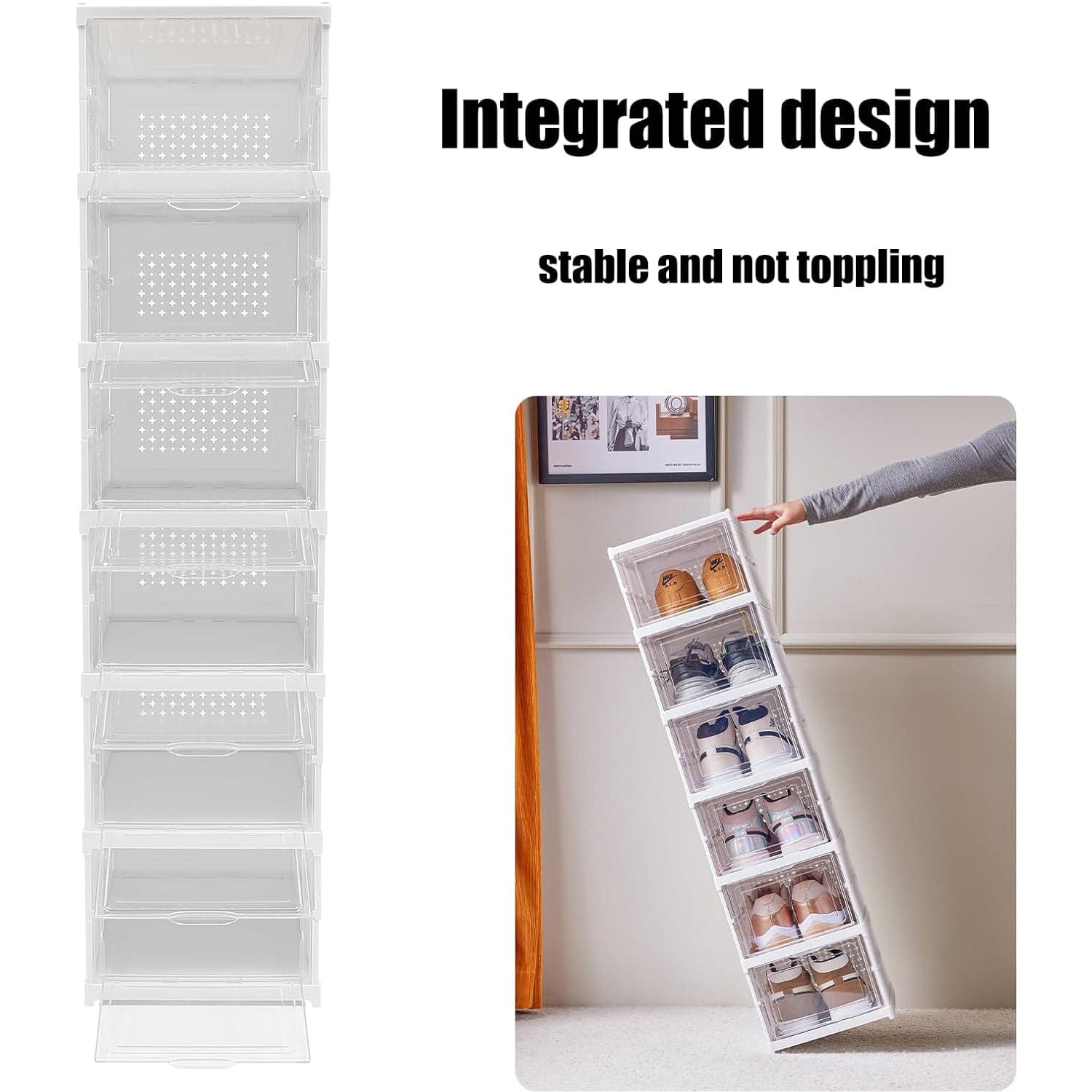 6-Layer Stackable Foldable Storage Organizer Cart for Clothes, Kitchen, Closet & Bathroom thumbnail 5