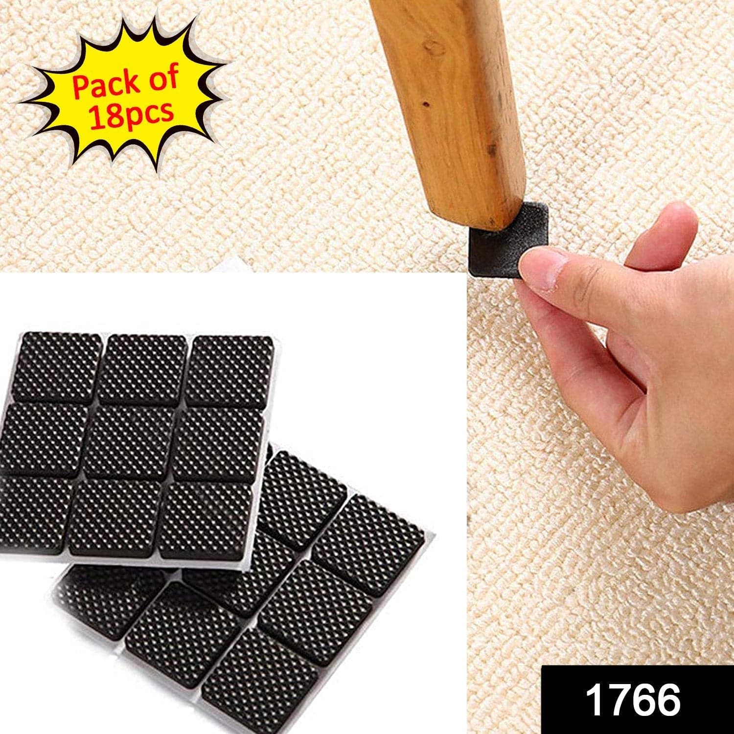 Self Adhesive Furniture Pads - Square (18 Pcs Set) thumbnail 2