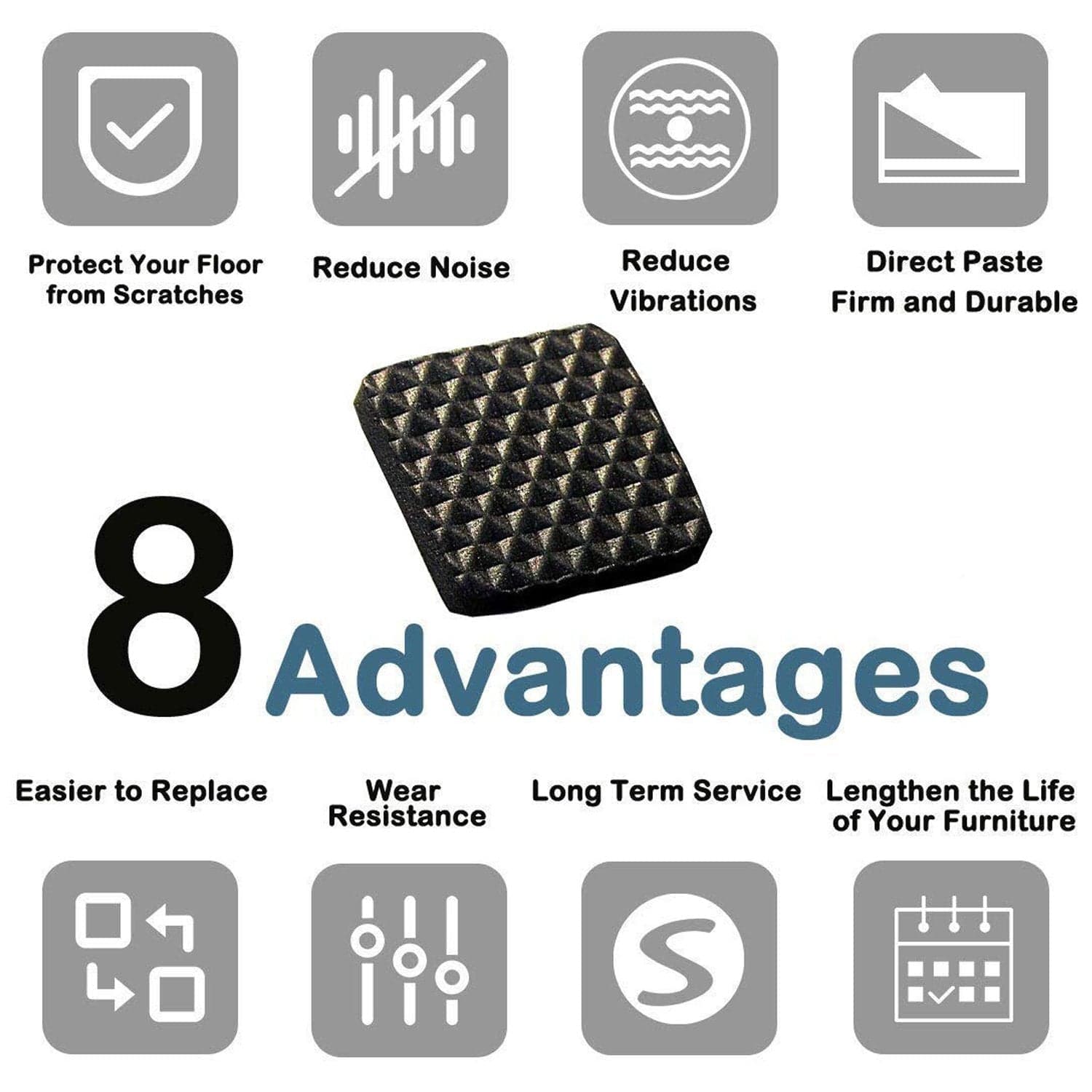 Self Adhesive Furniture Pads - Square (18 Pcs Set) thumbnail 7