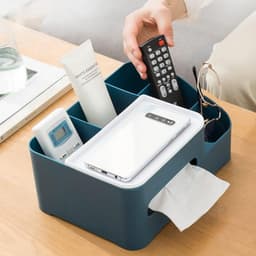 6-Compartment Desk Organizer Of Multi-Function Storage For Tissue