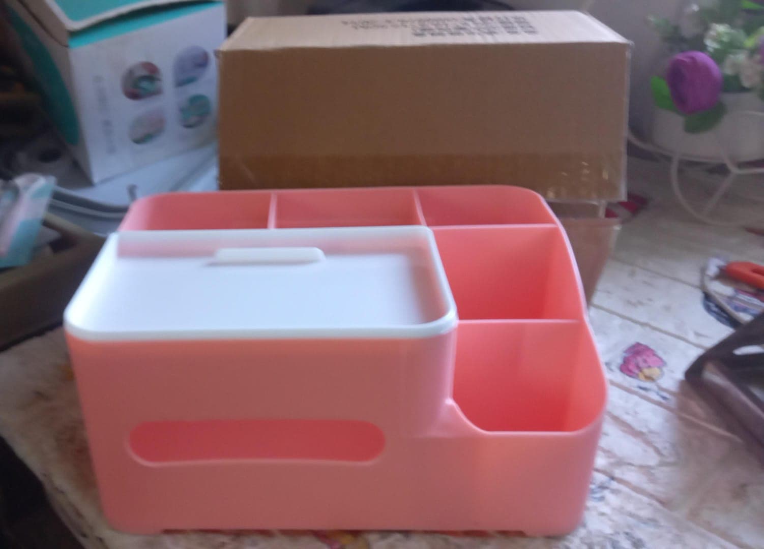 6-Compartment Desk Organizer Of Multi-Function Storage For Tissue thumbnail 9