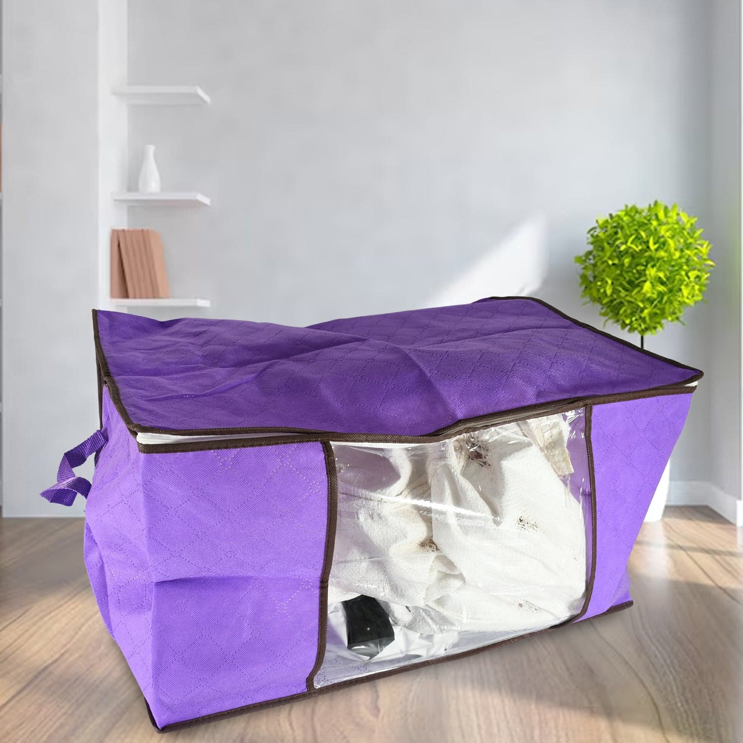 Clothing Storage Bag With Zipper, Non-Woven Storage Bag For Storing The Clothes And Sarees. thumbnail 7
