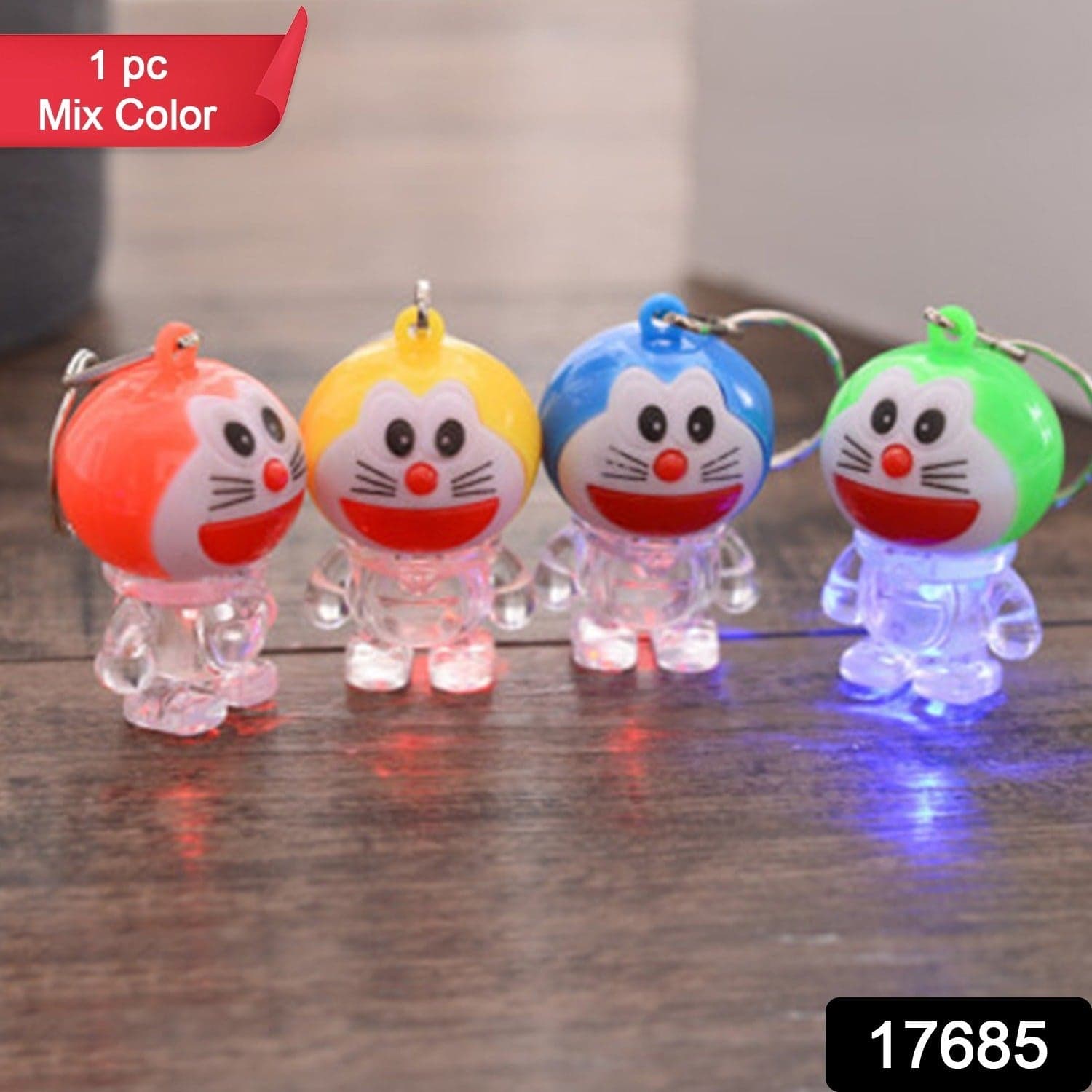 Doremon lightning keychain, 2 colored lightning keychain (1 pc) thumbnail 2