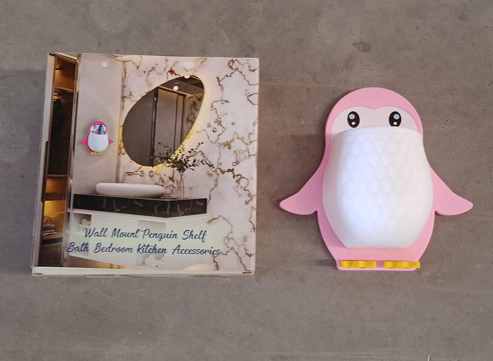 Penguin Storage Box, Adhesive Remote Case, Electric Toothbrushes Holder, Universal Controller Holder, Wall Nightstand, Office Plastic Wall Mount thumbnail 8
