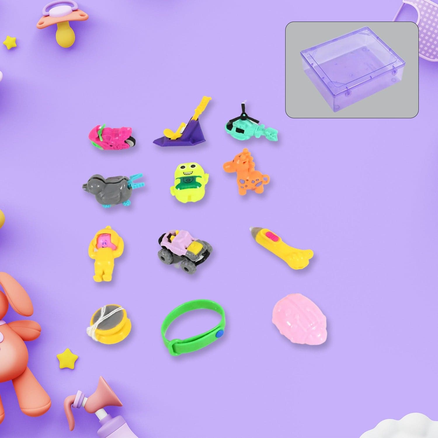 12 in 1 toy for kids, 10 different and small toys for kids to play with curiosity thumbnail 1