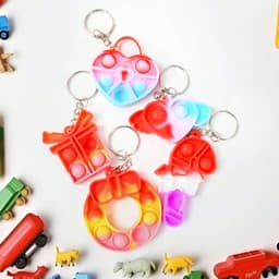 Compact Pop It Keychain of Fun Stress Relief Fidget Toy (1 Pc | Mix Design)