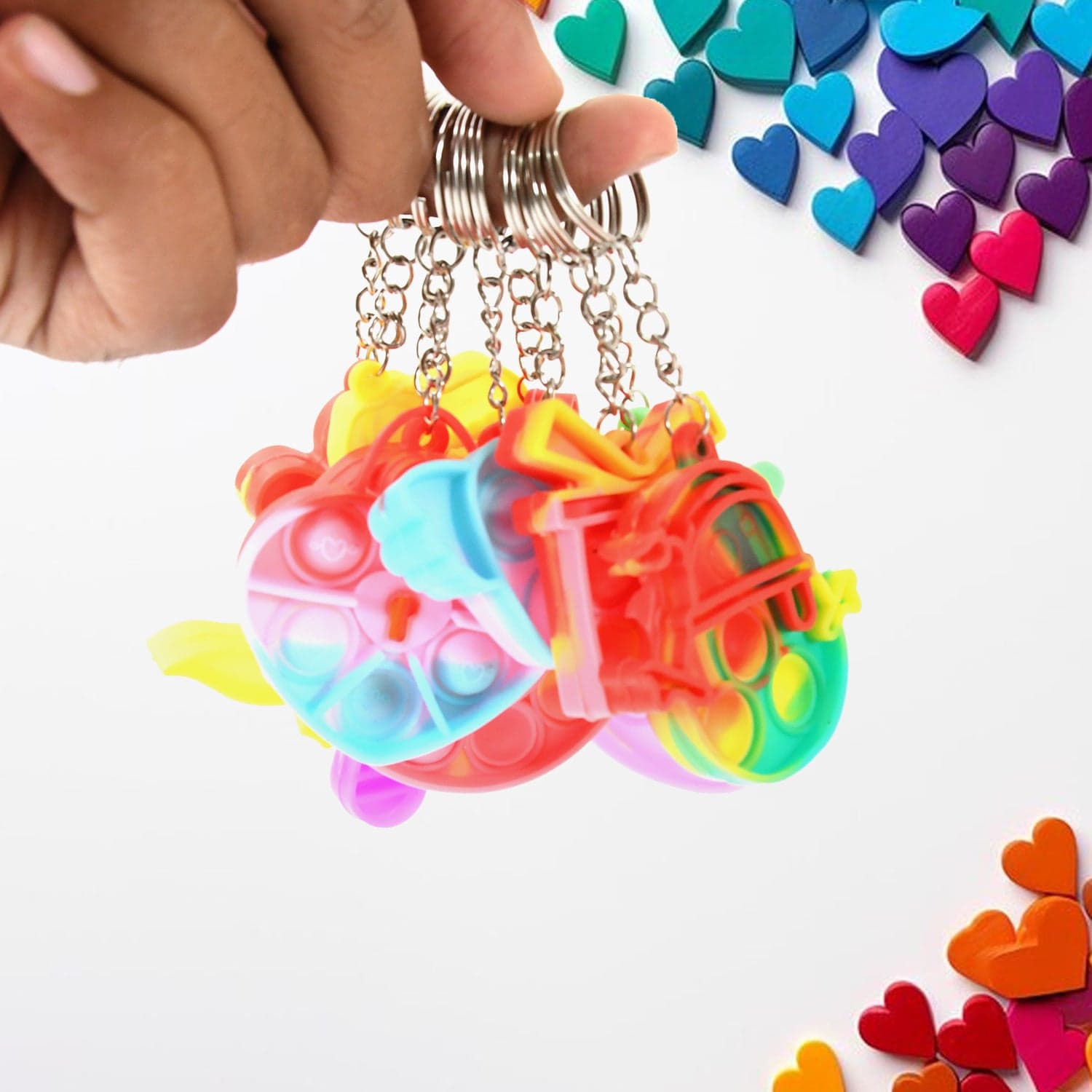Compact Pop It Keychain of Fun Stress Relief Fidget Toy (1 Pc | Mix Design) thumbnail 4
