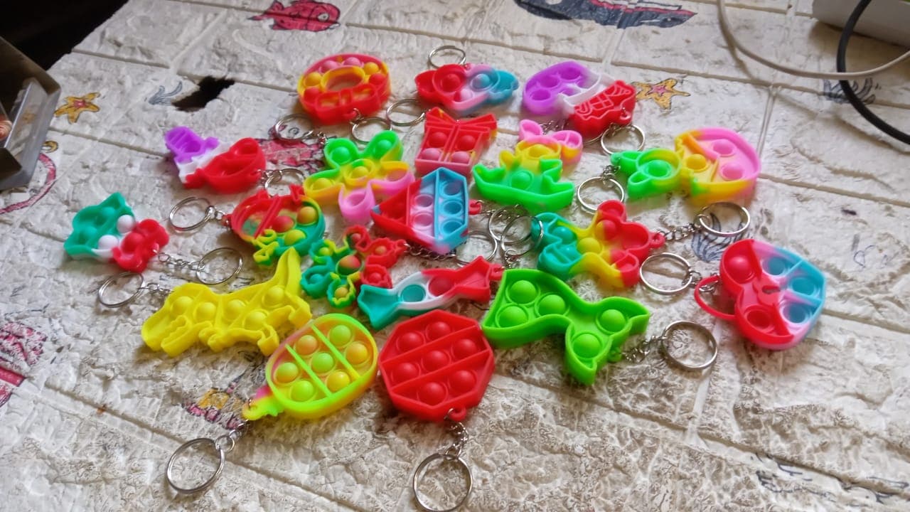 Compact Pop It Keychain of Fun Stress Relief Fidget Toy (1 Pc | Mix Design) thumbnail 8