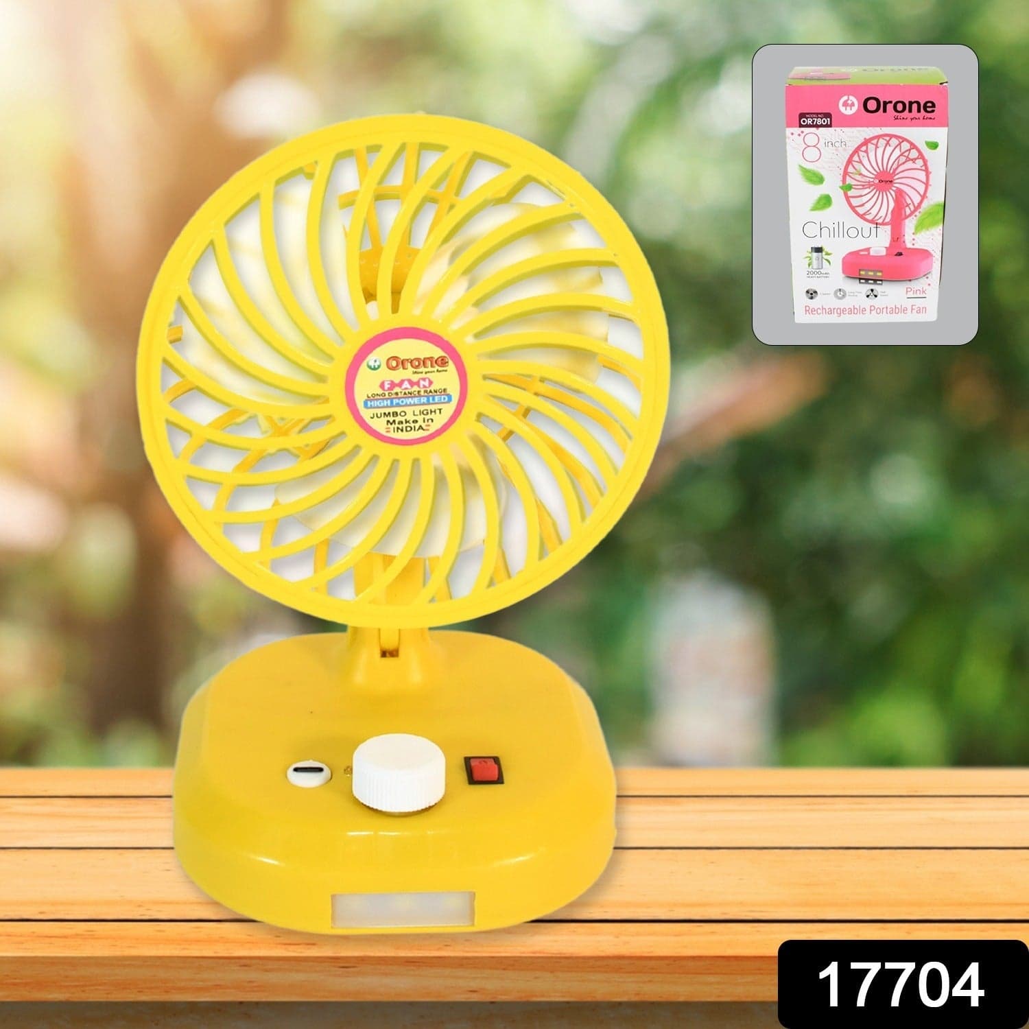 Usb-C Type Rechargeable Portable Fan With Led Light Heavy Duty Motor & Foldable Fan With Charging Port Home thumbnail 2