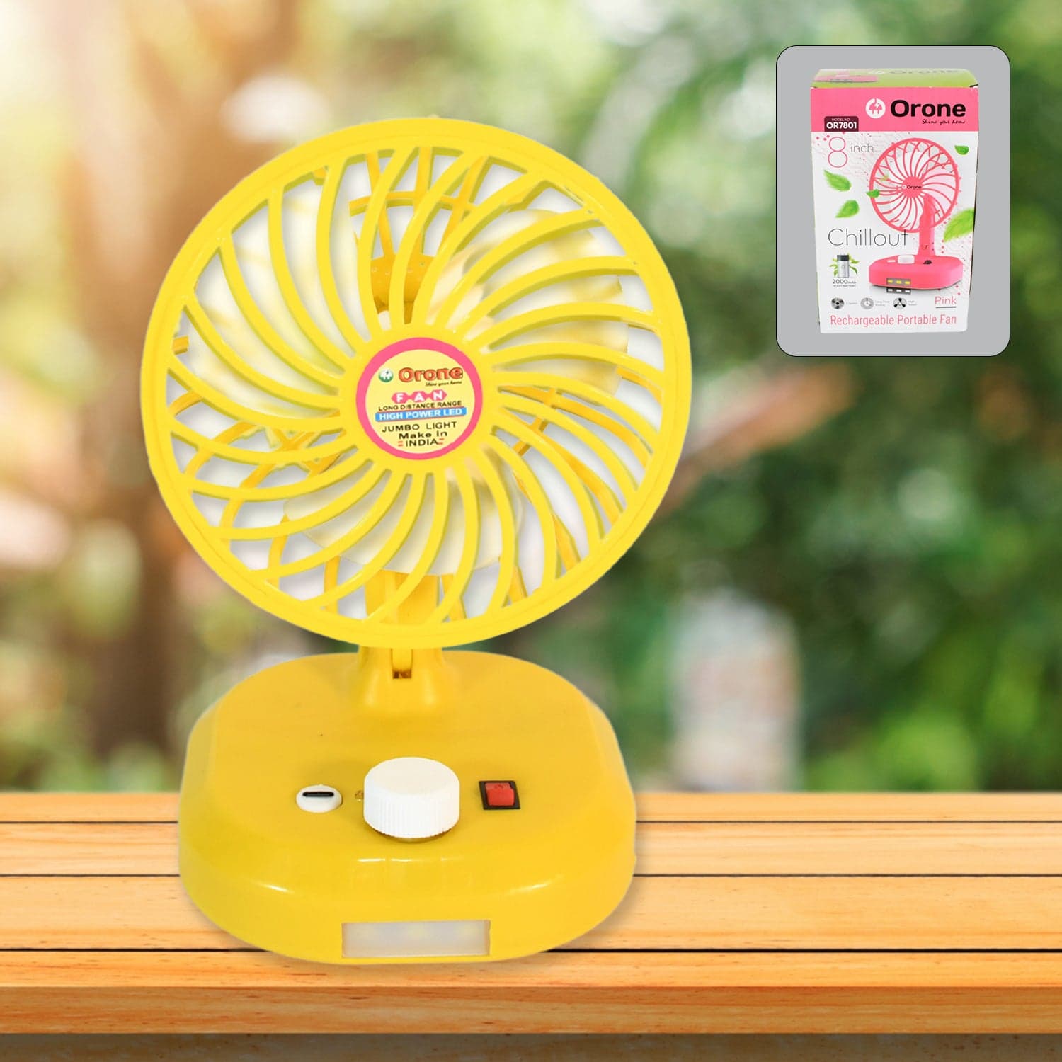 Usb-C Type Rechargeable Portable Fan With Led Light Heavy Duty Motor & Foldable Fan With Charging Port Home thumbnail 3