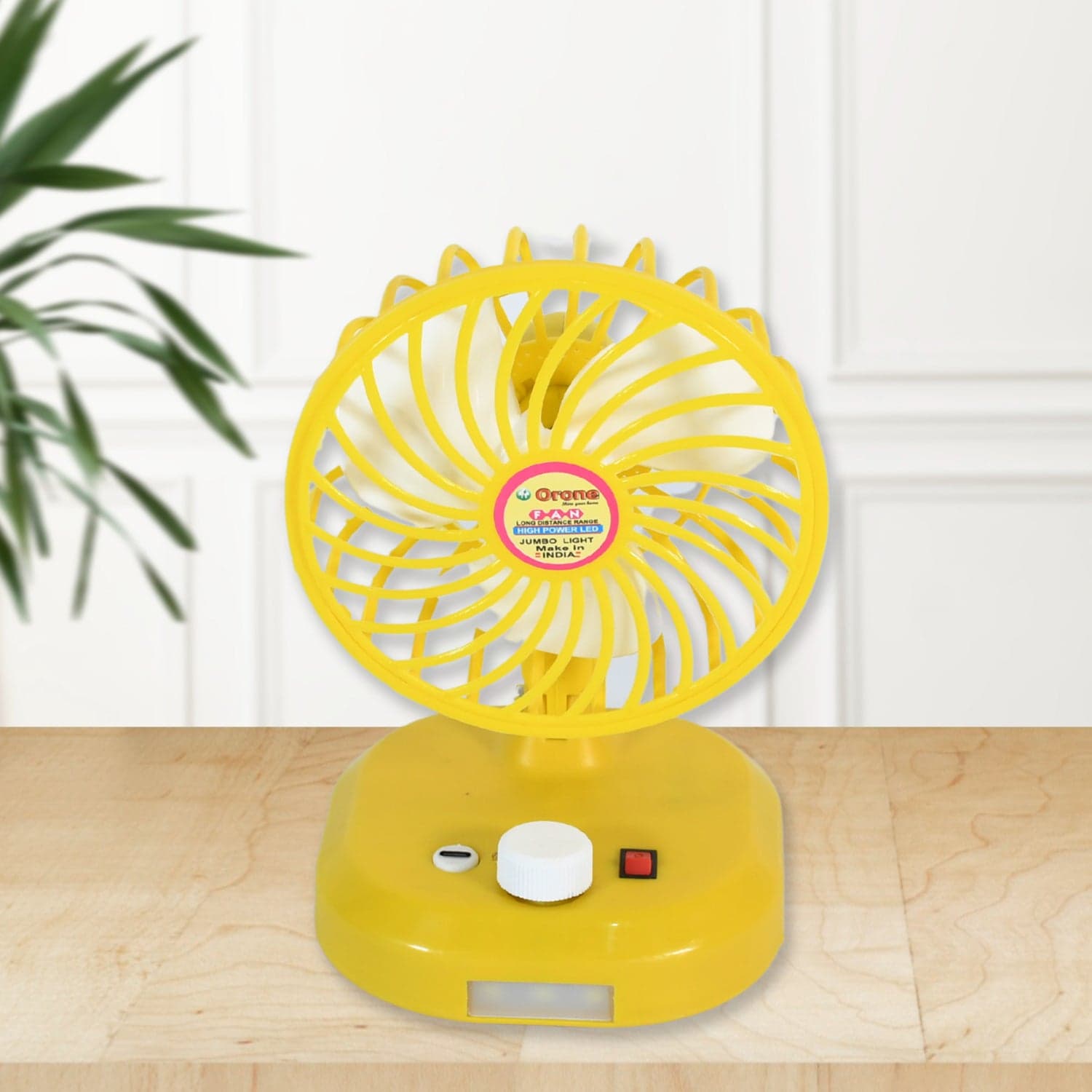 Usb-C Type Rechargeable Portable Fan With Led Light Heavy Duty Motor & Foldable Fan With Charging Port Home thumbnail 6