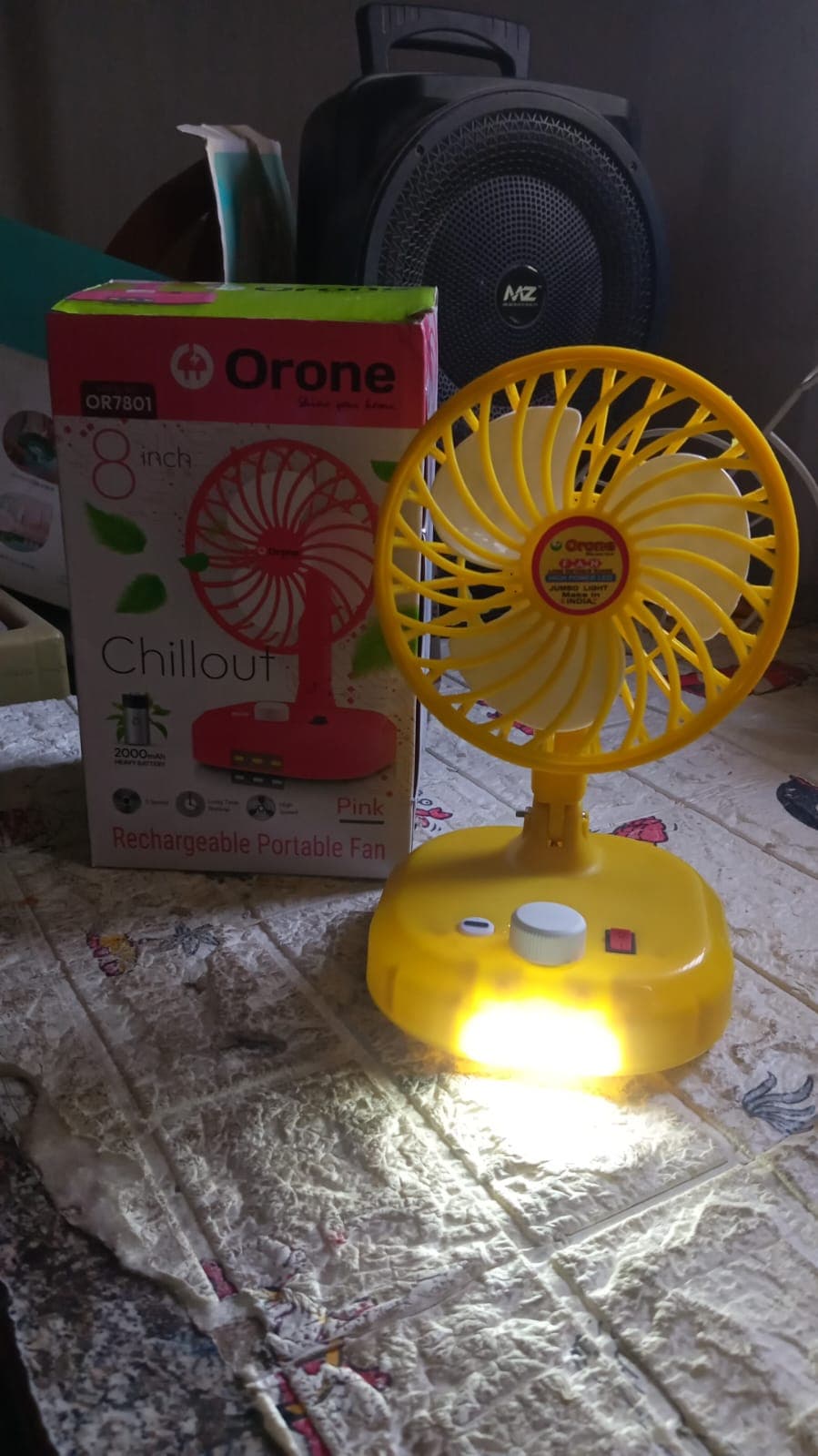 Usb-C Type Rechargeable Portable Fan With Led Light Heavy Duty Motor & Foldable Fan With Charging Port Home thumbnail 8