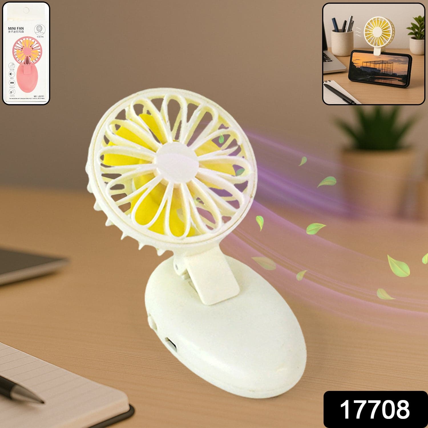 Mini Usb Handheld Fan, Portable Rechargeable Mini Fan For Home, Office, Travel And Outdoor Use (1 Pc) thumbnail 2