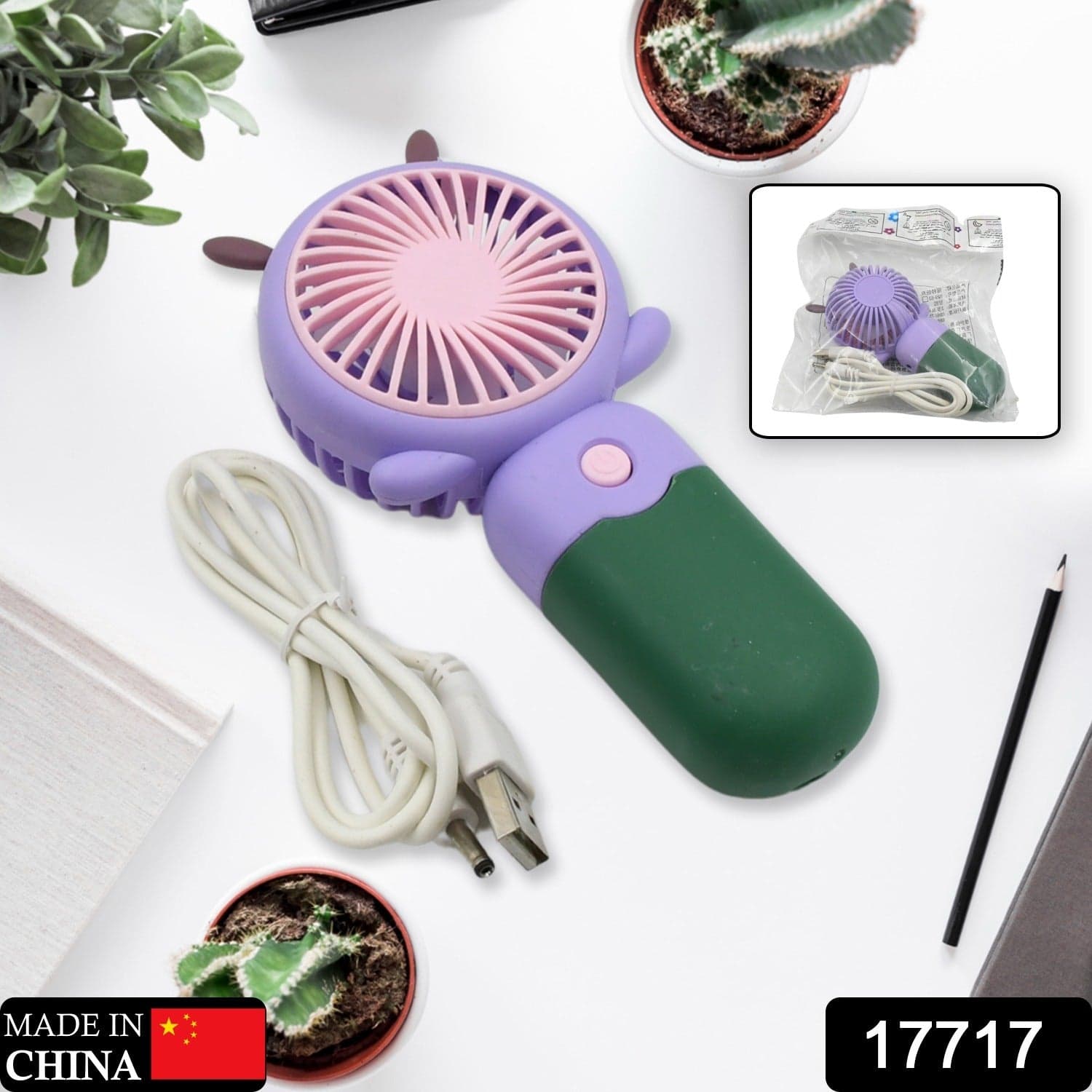 Mini Usb Handheld Fan, Portable And Lightweight Mini Fan For Home, Office, Travel And Outdoor Use (1 Pc) thumbnail 2