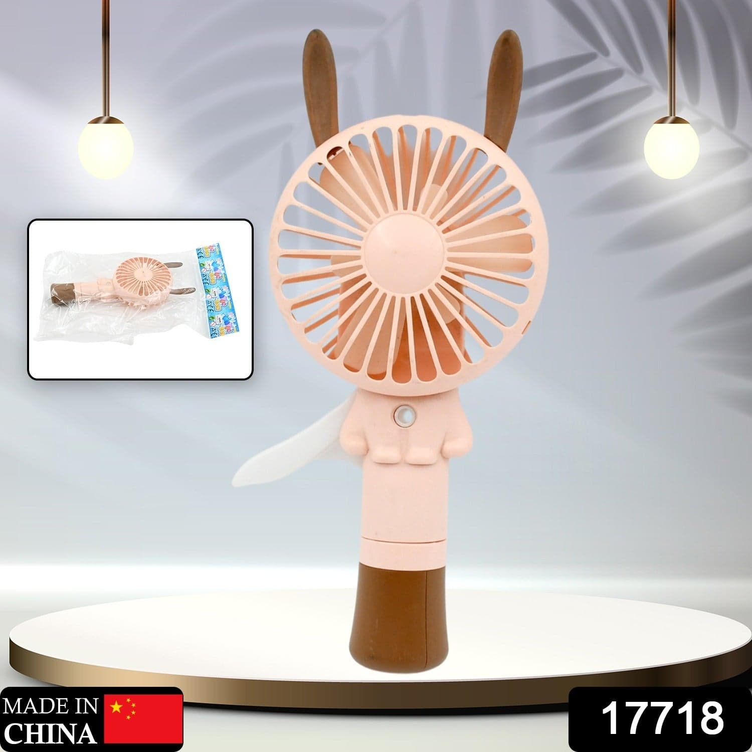 Portable Small Fan Handheld, Mini Student Handheld Dormitory Class Personal Fan Without Battery & Usb Cable Operated Manual Hand Press Fan (1 Pc) thumbnail 2