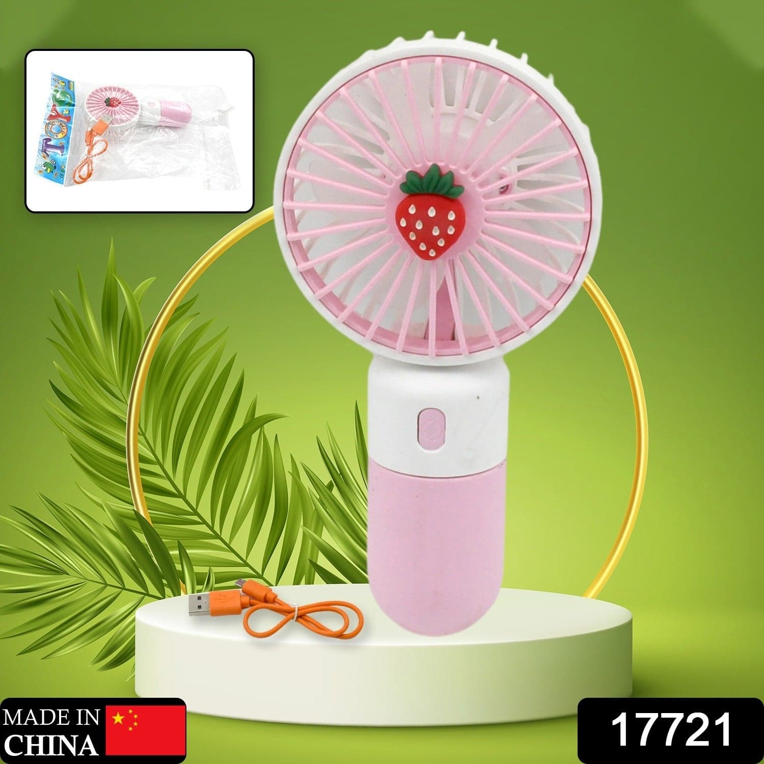 Portable Small Electric Fan Handheld, Rechargeable Mini Student Handheld Dormitory Class Personal Fan thumbnail 2