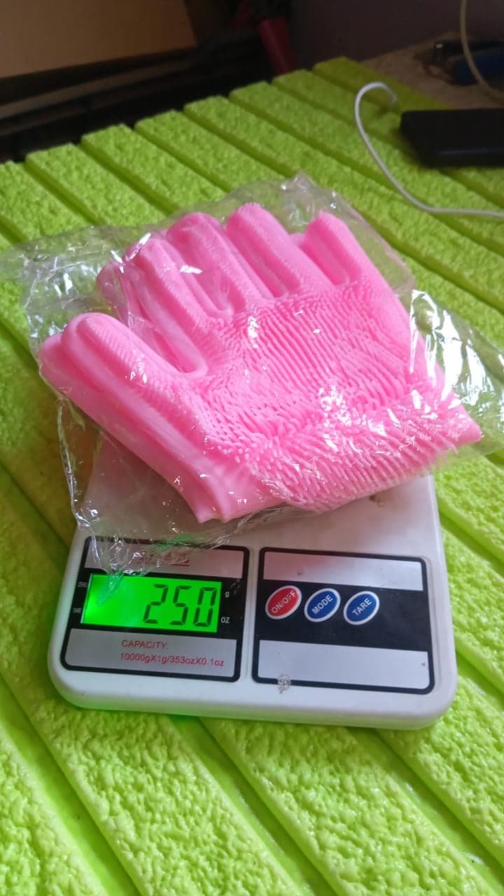 Dishwashing Gloves With Scrubber| Silicone Cleaning Reusable Scrub Gloves For Wash Dish Kitchen| Bathroom| Pet Grooming Wet And Dry Glove (1 Pair ID-17723 thumbnail 8