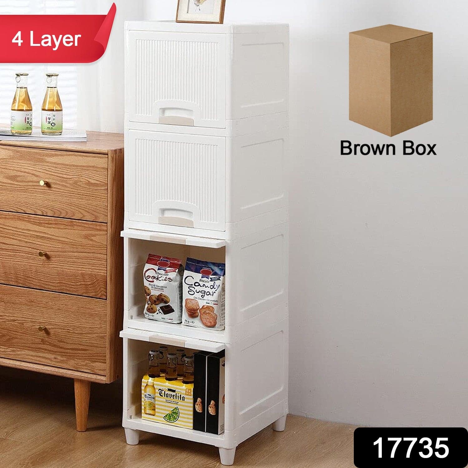 Multipurpose Storage Cabinet 4 Layers thumbnail 2