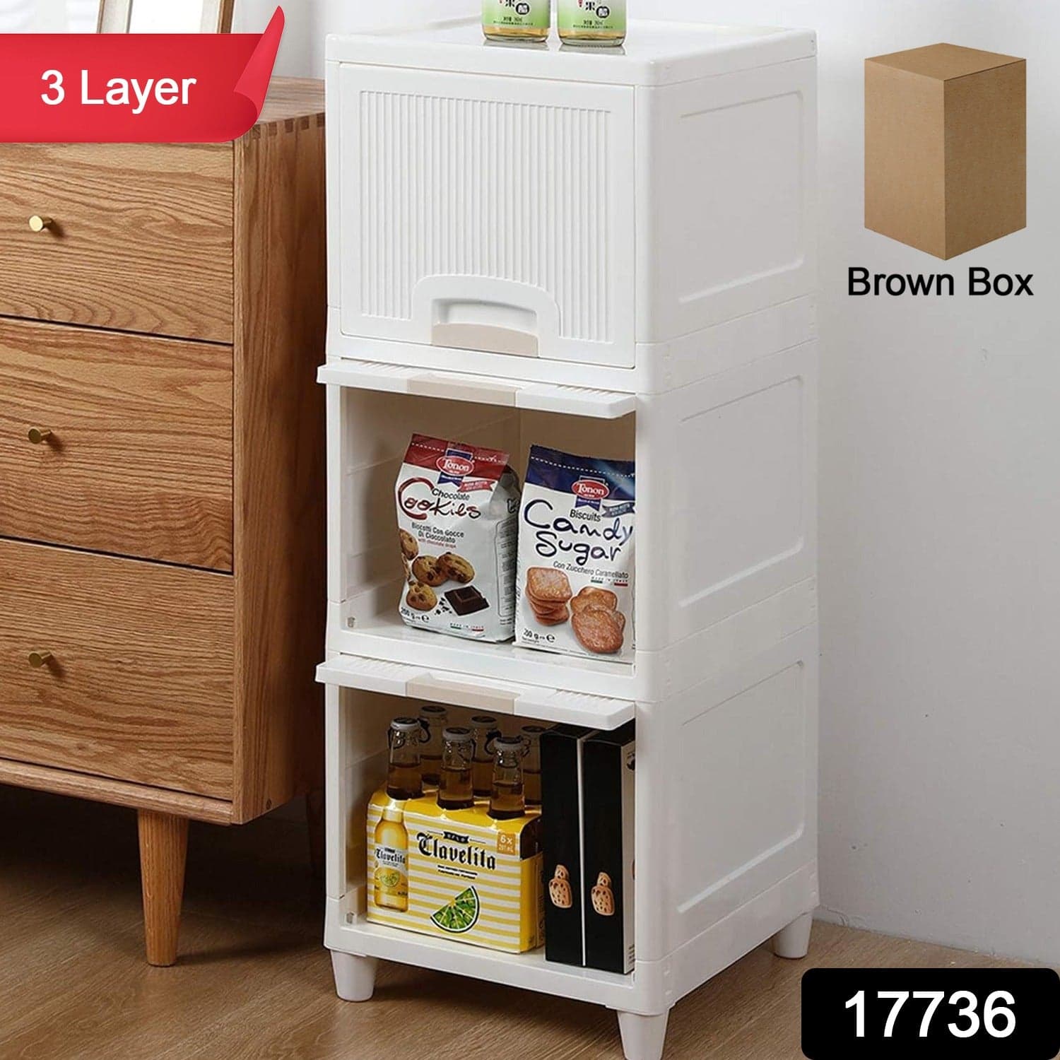 Multipurpose Storage Cabinet & Storage Solutions Plastic Drawers (3 Layer) thumbnail 2