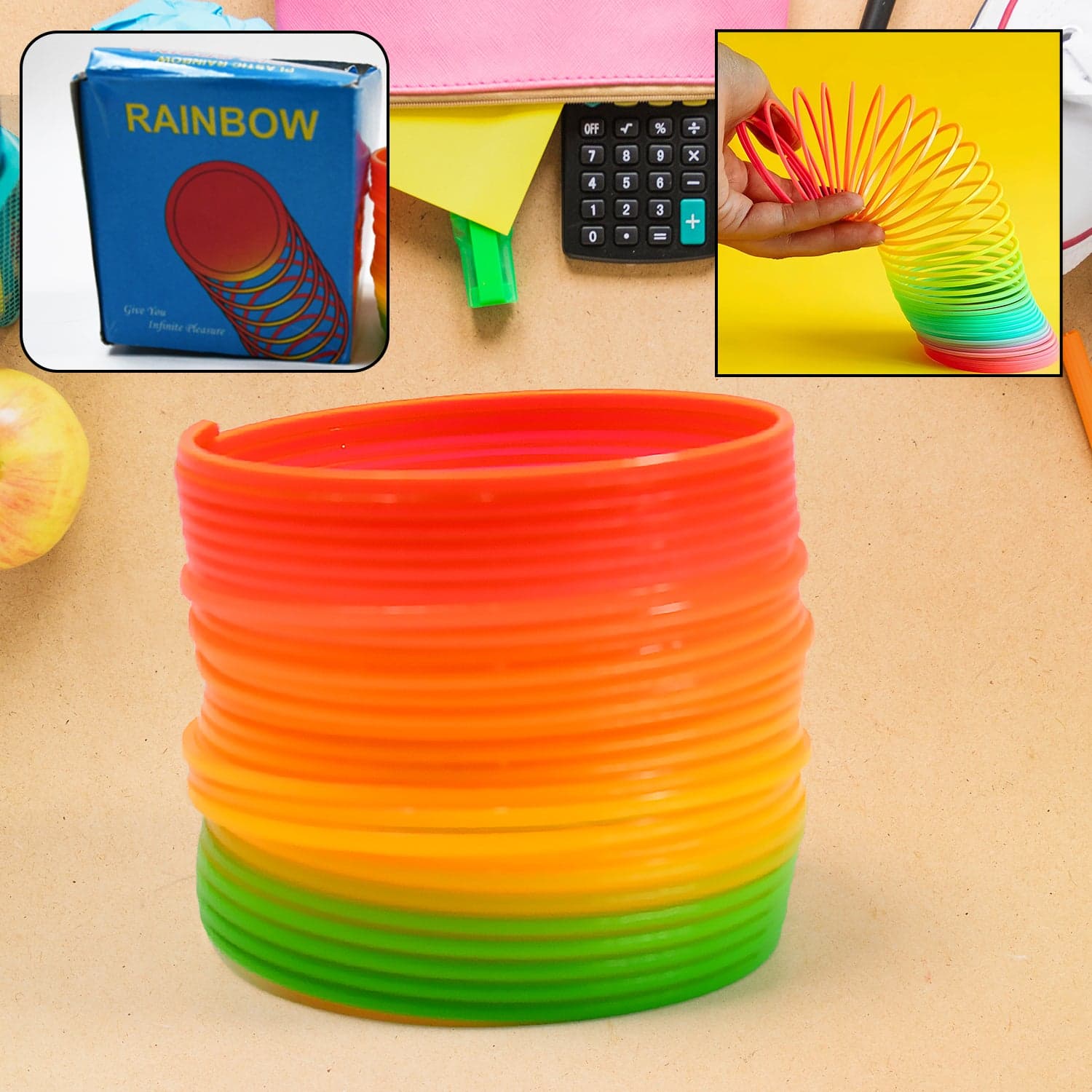 Rainbow Slinky Spring Toy Of Compact, Portable Fun Toy For Kids & Adults, Great For Birthdays (1 Pc) thumbnail 3