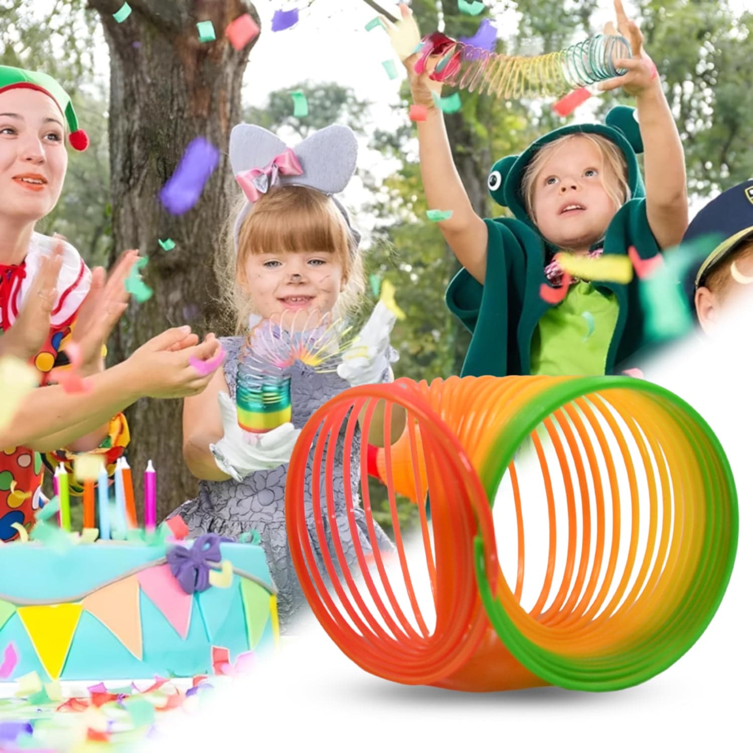 Rainbow Slinky Spring Toy Of Compact, Portable Fun Toy For Kids & Adults, Great For Birthdays (1 Pc) thumbnail 7