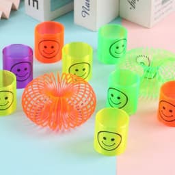 Multicolor Magic Smiley Spring, Spring Toys, Slinky, Slinky Spring Toy, Toy For Kids For Birthdays, Compact And Portable Easy To Carry (12 Pcs Set)