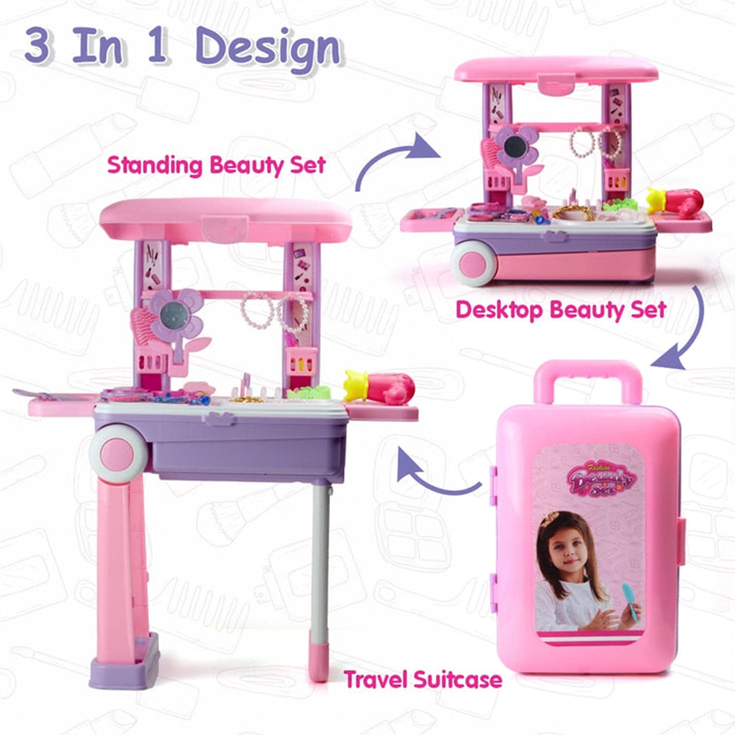 Big Beauty Set Suitcase On Wheel thumbnail 4