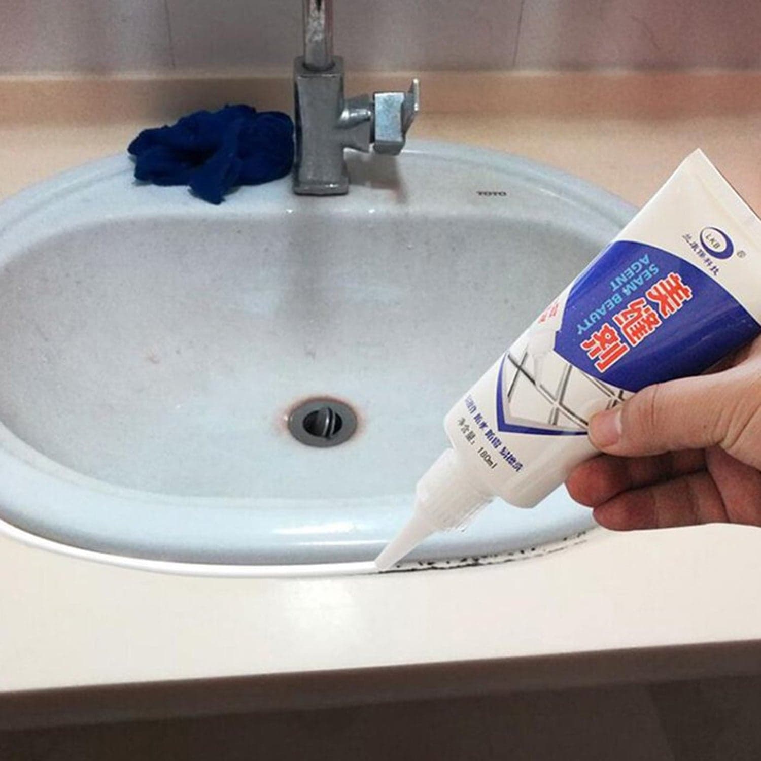 Waterproof Tile Gap / Crack / Grout Filler Water-Resistant Silicone Sealant For Diy Home Sink Gaps / Tiles Gaps / Grouts Repair Filler Tube For Home thumbnail 3
