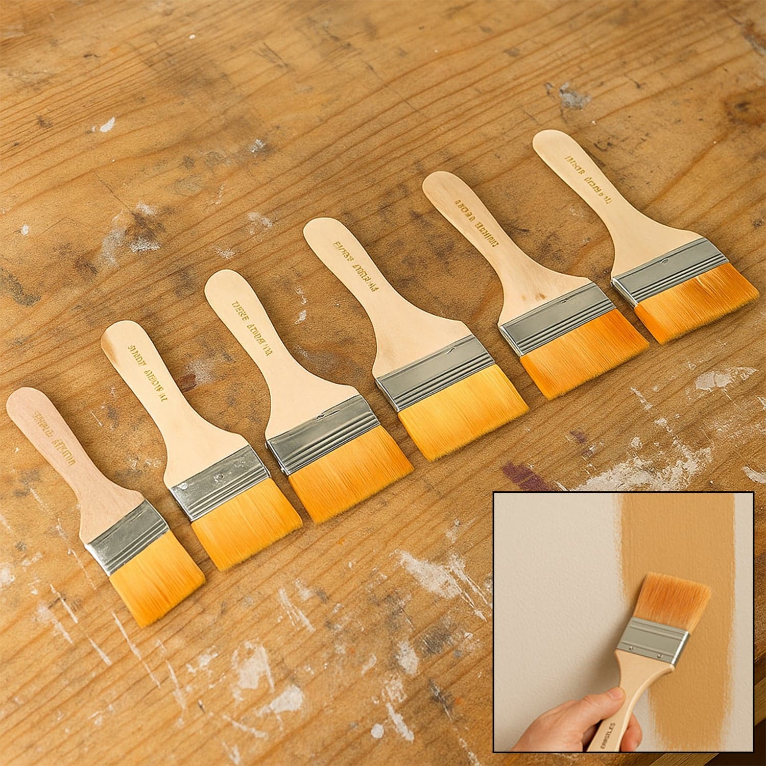 Painting Brush Nylon Pine Brush Tool Board Brush Dusting Cleaning Wall Paint Brush (6 Pc Set) thumbnail 1