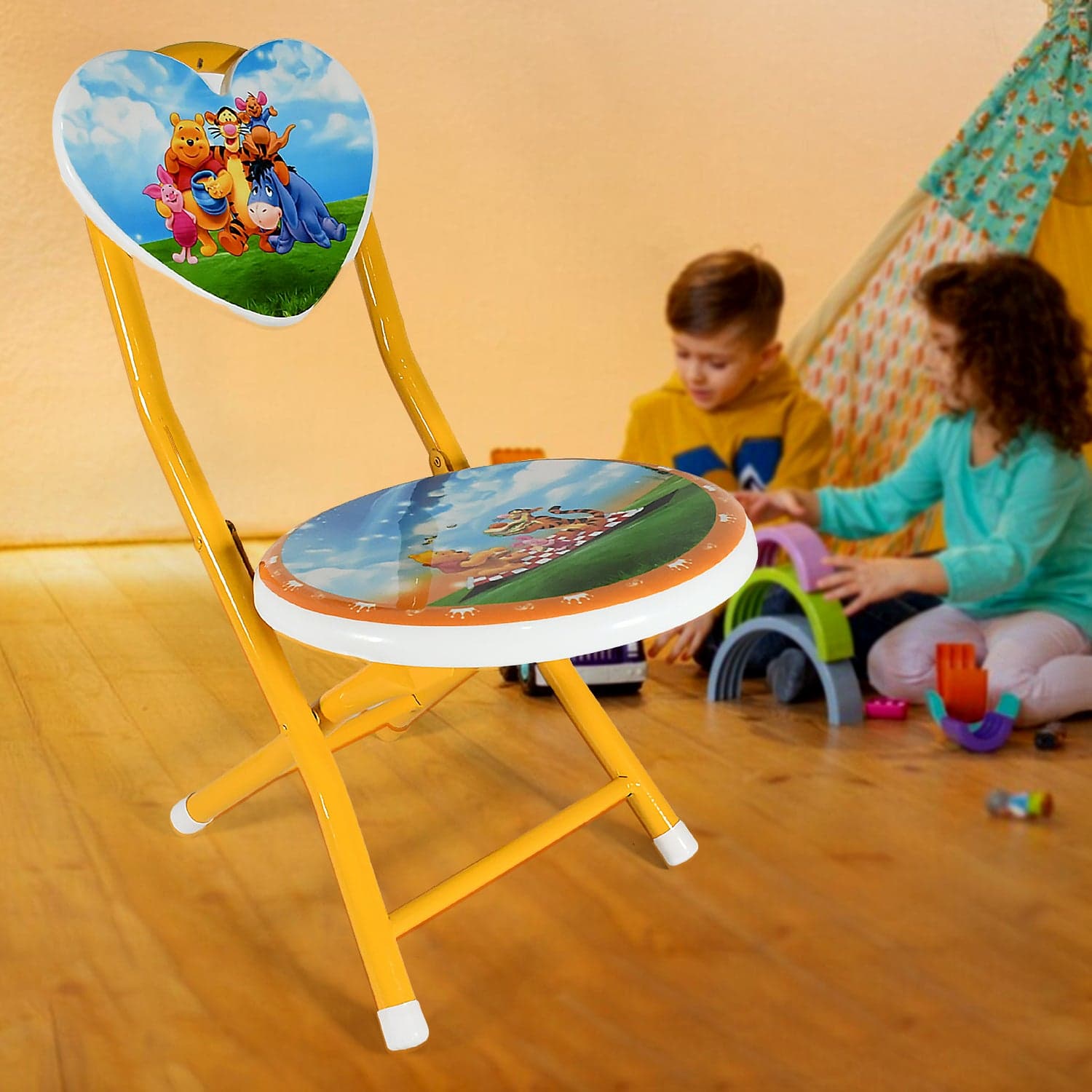 Heart Shape Kids Chair Cartoon Printed Foldable Kids / Children Folding Chair For Playrooms thumbnail 6